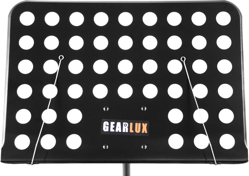 Gearlux Lightweight Vented Die-Cast Sheet Music Stand with Height Adjustment up to 71 Inches and Triple Layer Anti-Rust Coating - Image 1